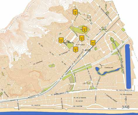 Ubicación de los puntos wifi de acceso libre en Castelldefels