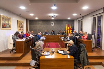 La trobada es va celebrar al Saló de Plens municipal / ORIOL PAGÈS.