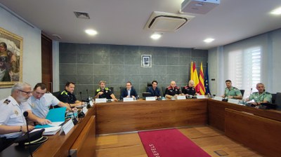 Junta Local de Seguretat de Castelldefels, presidida per l'alcalde Manu Reyes i representants dels cossos de seguretat que treballen a la nostra ciutat.