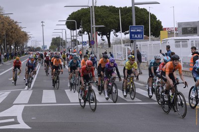Els ciclistes, al seu pas per Castelldefels / RAMON JOSA.