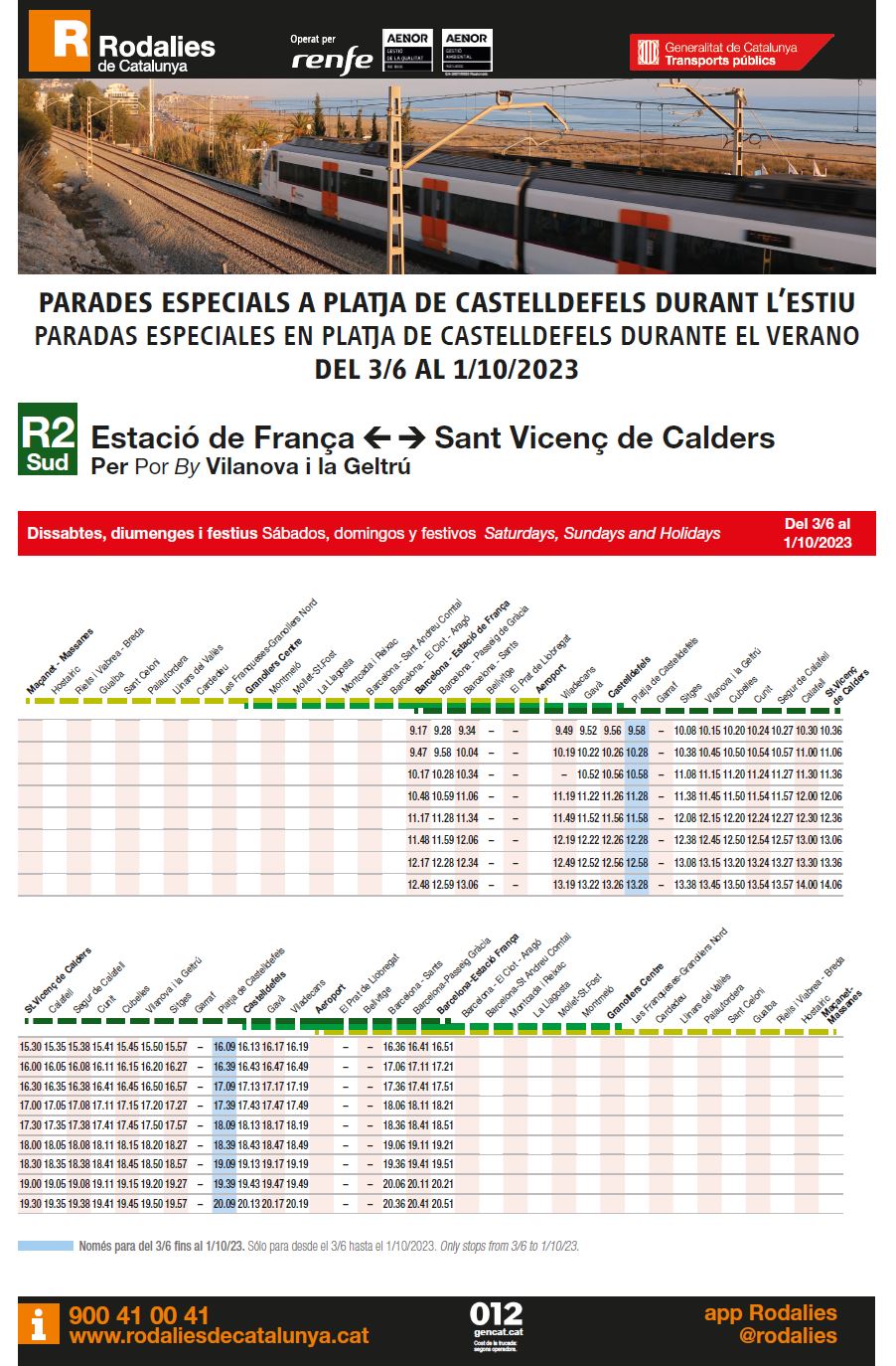 Horaris de trens estiu 2023 / RODALIES