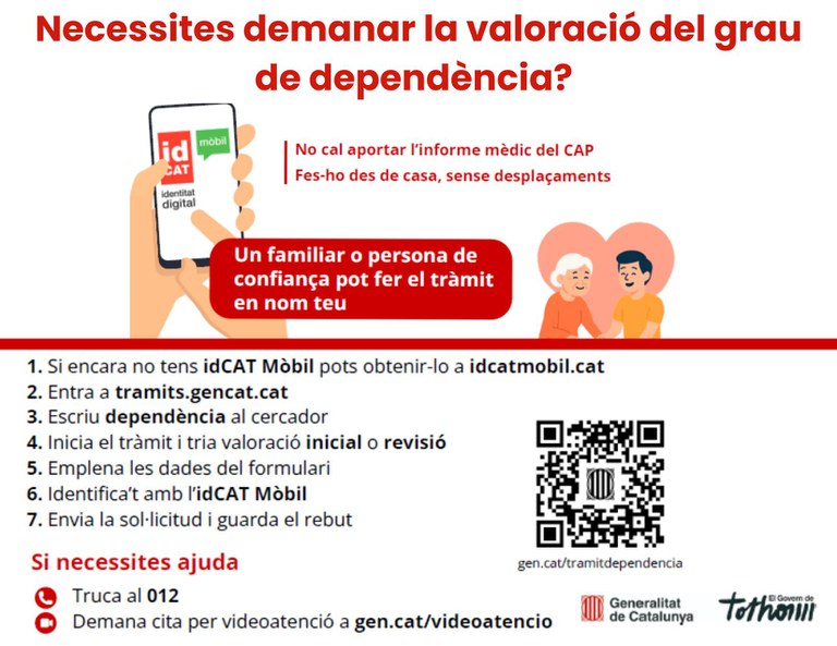 Necessites demanar la valoració del grau de dependència?
