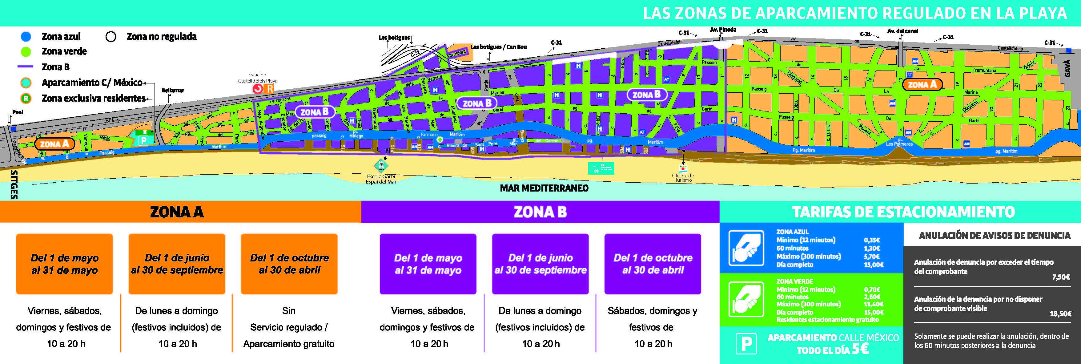 Mapa con los cambios en la zona B de aparcamiento regulado