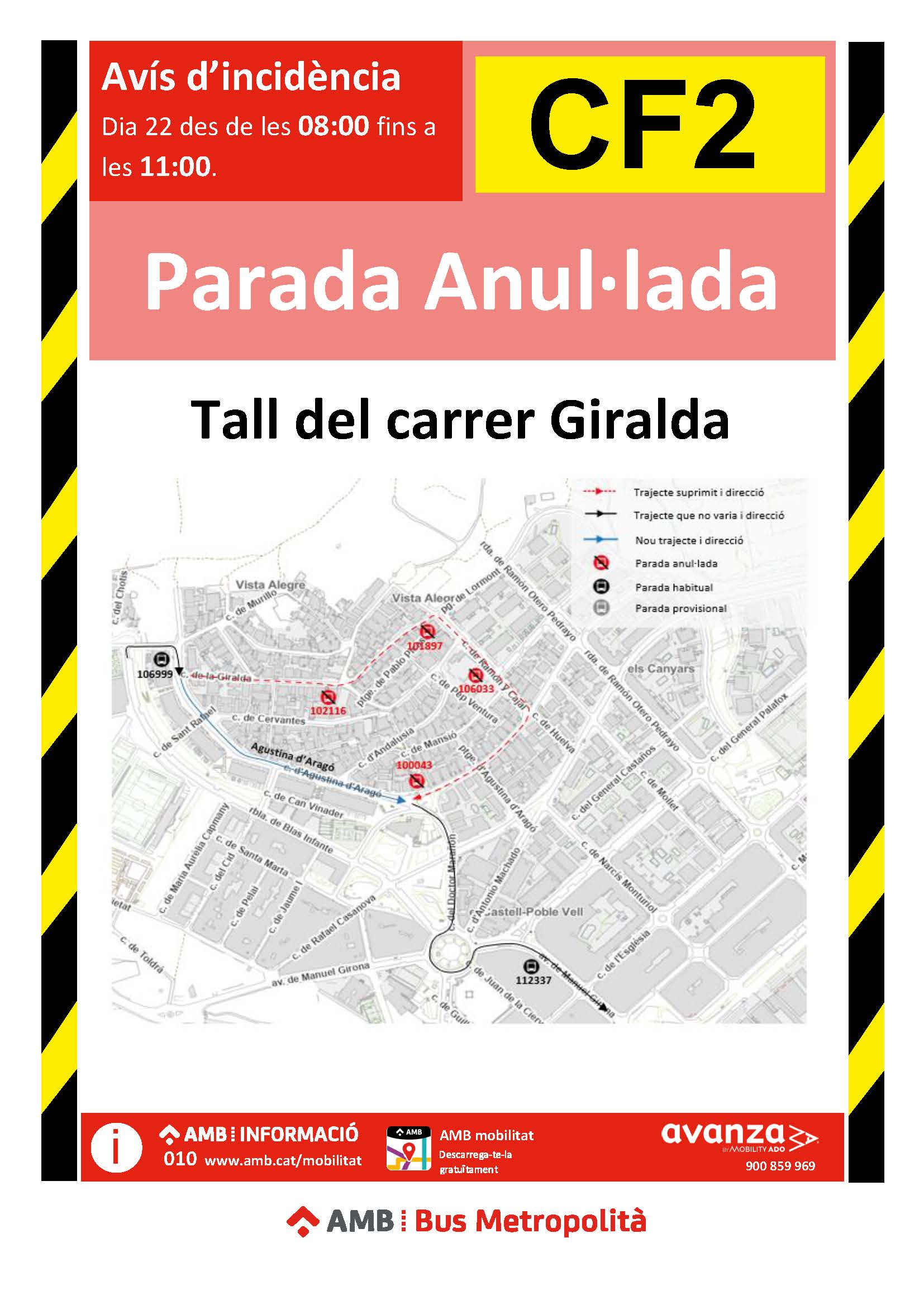 Afectación en la calle Giralda (CF2) / AMB