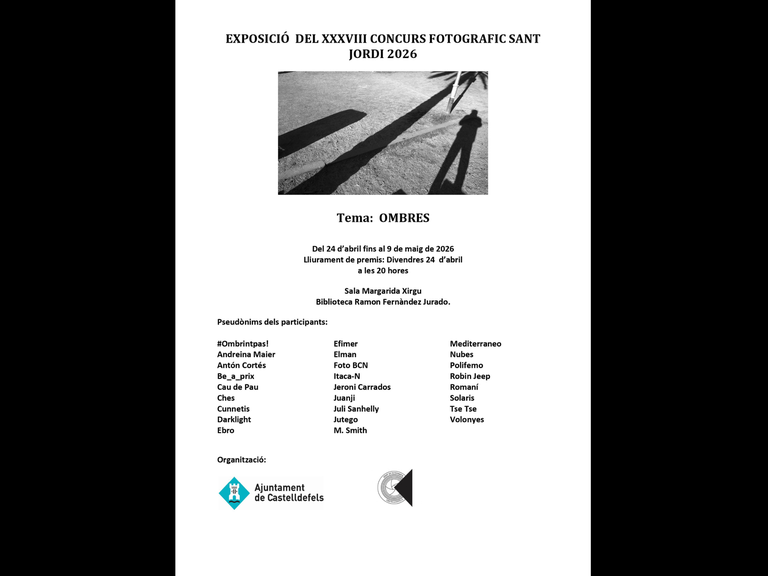 Exposición del XXXVIII Concurso Fotográfico Sant Jordi 2026